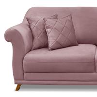 Sofá 160cm 2 Lugares Com 4 Almofadas Veludo Lilás