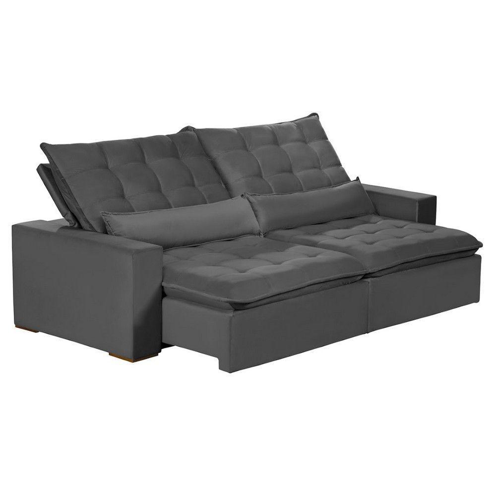 Sofá Modular 6 Lugares 2.90M Retrátil E Reclinável Cinza - 8