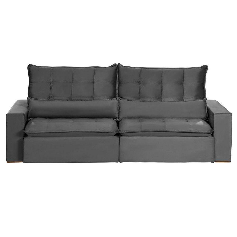 Sofá Modular 6 Lugares 2.90M Retrátil E Reclinável Cinza - 10