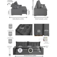 Sofá Modular 6 Lugares 2.90M Retrátil E Reclinável Cinza - 9
