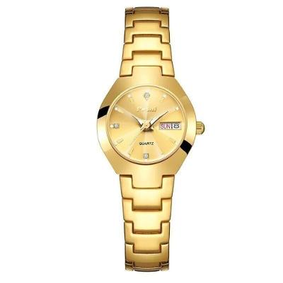 Relógio Feminino Poshi 930 à Prova D'água Ouro