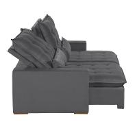 Sofá Modular 5 Lugares 2.50M Retrátil E Reclinável Cinza - 7