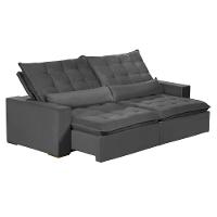 Sofá Modular 5 Lugares 2.50M Retrátil E Reclinável Cinza - 8