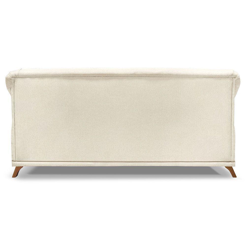 Sofá 2 Lugares 1,80m Vênus Linho Natural Pés Castanho - 5