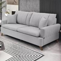 Sofa 3 Lugares 180 Cm Eron Linho Cinza Vazzano Cinza - 1