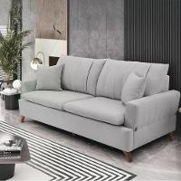 Sofa 3 Lugares 180 Cm Eron Linho Cinza Vazzano Cinza - 3