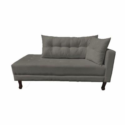 Divã Recamier Troya 1,80 Cm Lado Direito Linho Cinza
