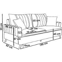 Sofa 3 Lugares 180 Cm Eron Linho Cru Vazzano Cru - 13