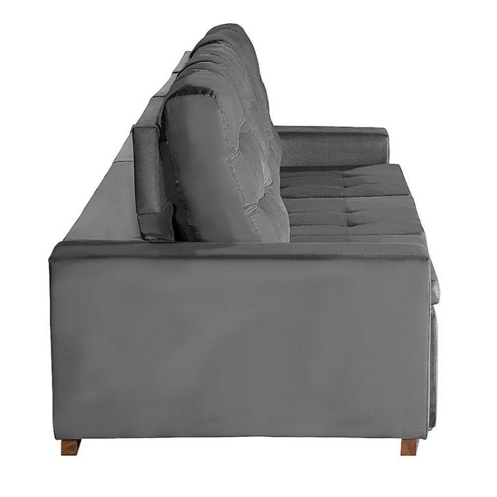 Sofá Modular 6 Lugares 3.05M Retrátil E Reclinável Cinza - 5
