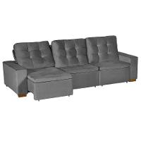 Sofá Modular 6 Lugares 3.05M Retrátil E Reclinável Cinza - 7