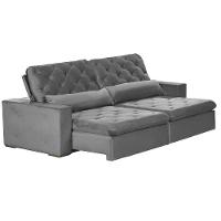 Sofá Modular 5 Lugares 2.50M Retrátil E Reclinável Cinza - 3