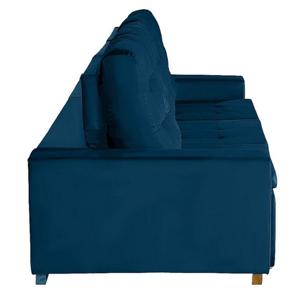 Sofá Modular 6 Lugares 3.05M Retrátil E Reclinável Azul - 4