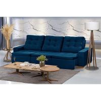 Sofá Modular 6 Lugares 3.05M Retrátil E Reclinável Azul - 1