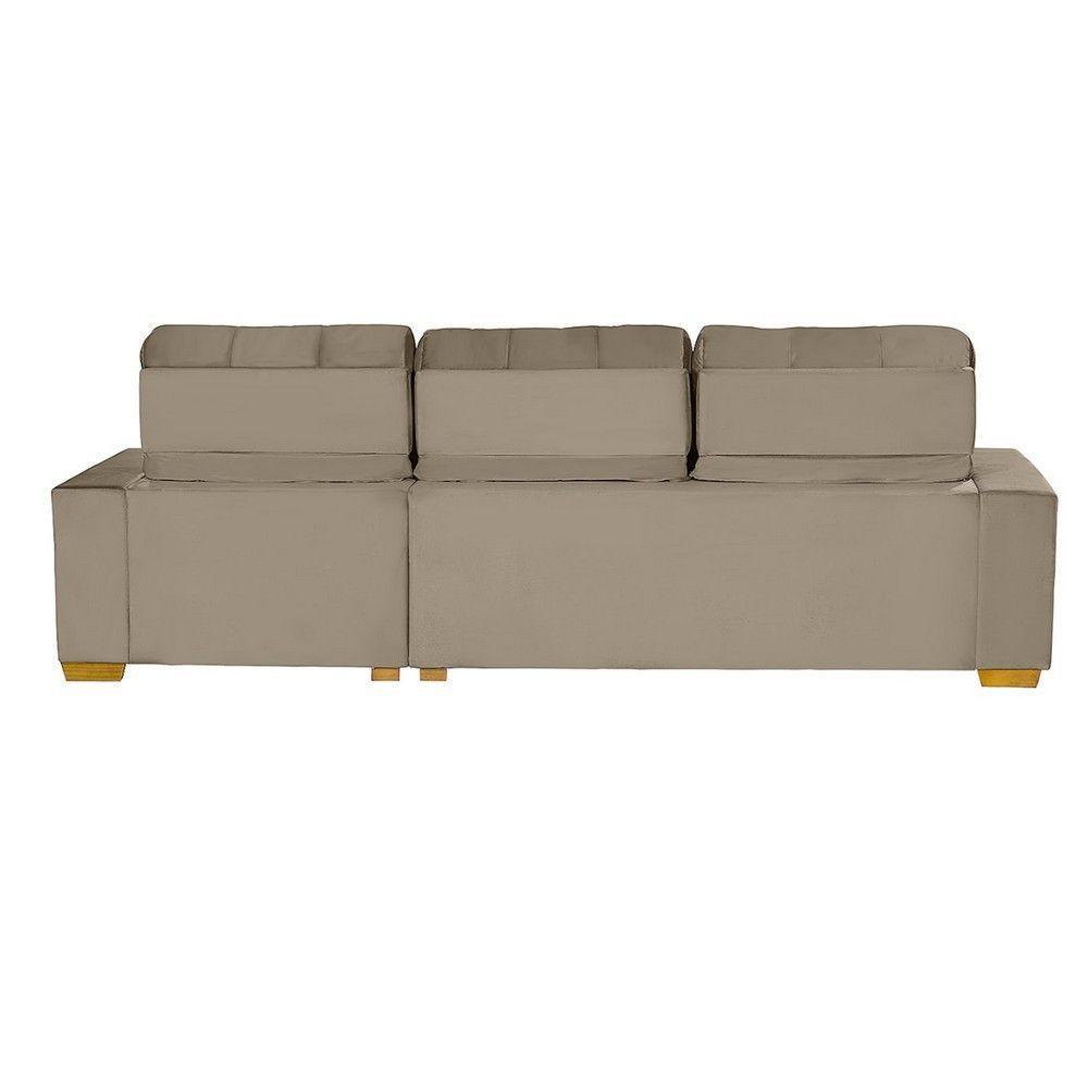 Sofá Modular 6 Lugares Retrátil E Reclinável 3.05M Bege - 4