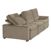 Sofá Modular 6 Lugares Retrátil E Reclinável 3.05M Bege - 9