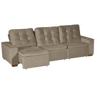 Sofá Modular 6 Lugares Retrátil E Reclinável 3.05M Bege - 12