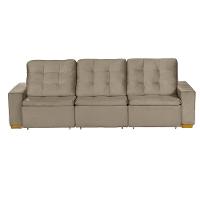 Sofá Modular 6 Lugares Retrátil E Reclinável 3.05M Bege - 18