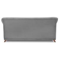 Sofá 2 Lugares 1,80m Veludo Pés Castanho Cinza Grafite - 5