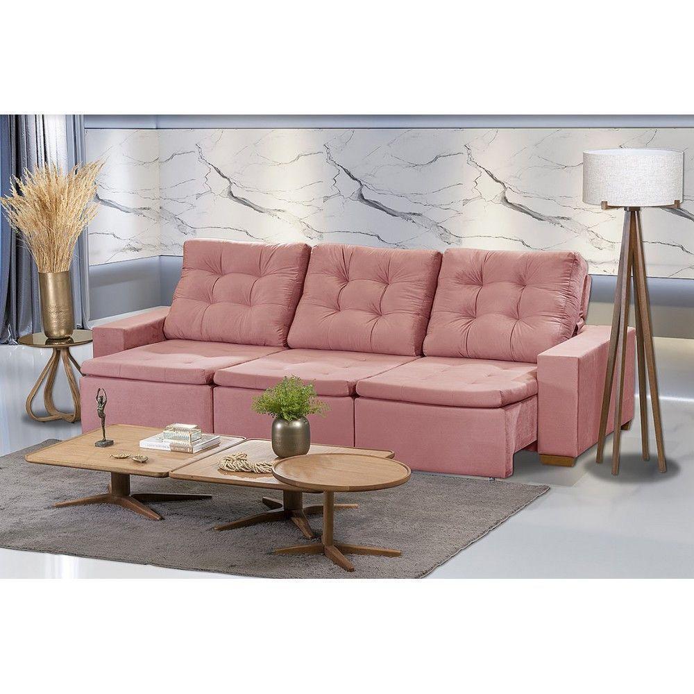 Sofá Modular 6 Lugares Retrátil E Reclinável 3.05M Rose - 1