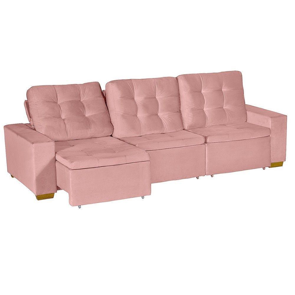 Sofá Modular 6 Lugares Retrátil E Reclinável 3.05M Rose - 7