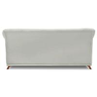 Sofá 2 Lugares 1,60m Veludo Cinza Prata Pés Castanho - 5