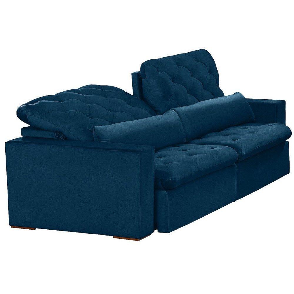 Sofá 6 Lugares Modular 2.90M Retrátil E Reclinável Azul - 5