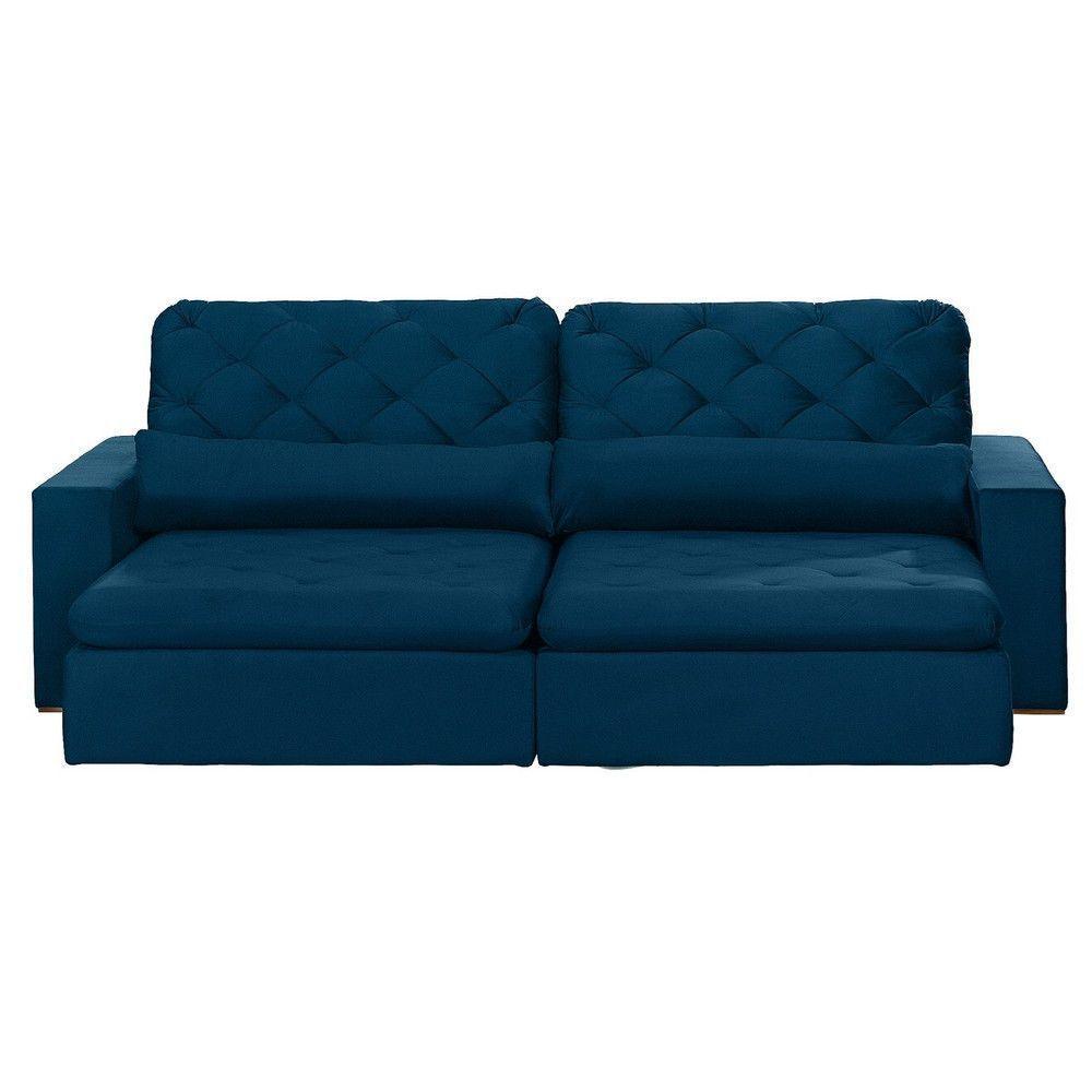 Sofá 6 Lugares Modular 2.90M Retrátil E Reclinável Azul - 10
