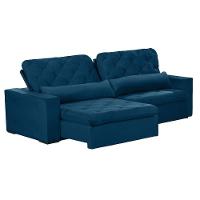 Sofá 6 Lugares Modular 2.90M Retrátil E Reclinável Azul - 7
