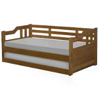 Sofa Cama Solteiro Com Cama Auxiliar Madeira Castanho - 7