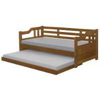 Sofa Cama Solteiro Com Cama Auxiliar Madeira Castanho - 12