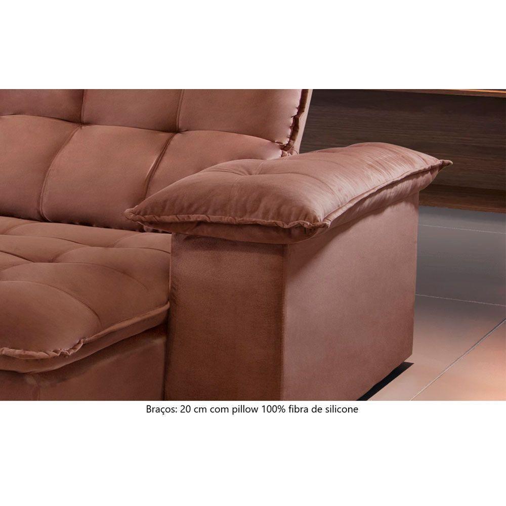 Sofá Retrátil E Reclinável Atlanta 1,80m 02 Lugares Cobre - 6