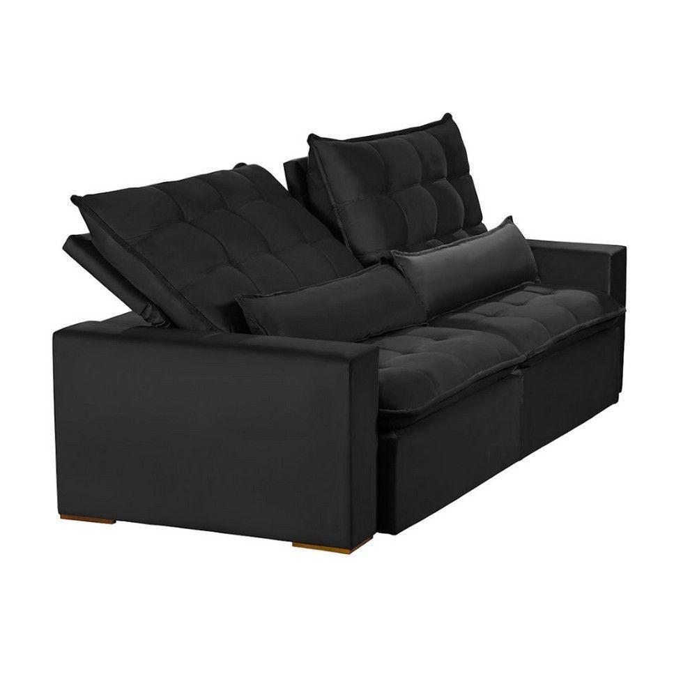 Sofá Modular 4 Lugares 2.30M Retrátil E Reclinável Preto - 5