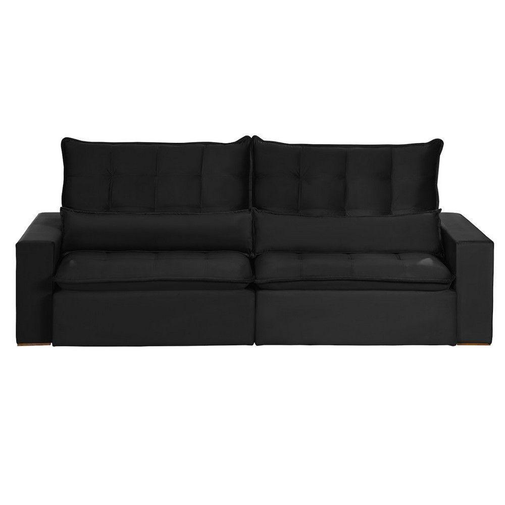 Sofá Modular 4 Lugares 2.30M Retrátil E Reclinável Preto - 9