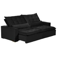 Sofá Modular 4 Lugares 2.30M Retrátil E Reclinável Preto - 8