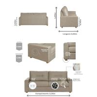 Sofá Maceió Living Com 4 Lugares 2.20M Linho Corriente Bege - 7