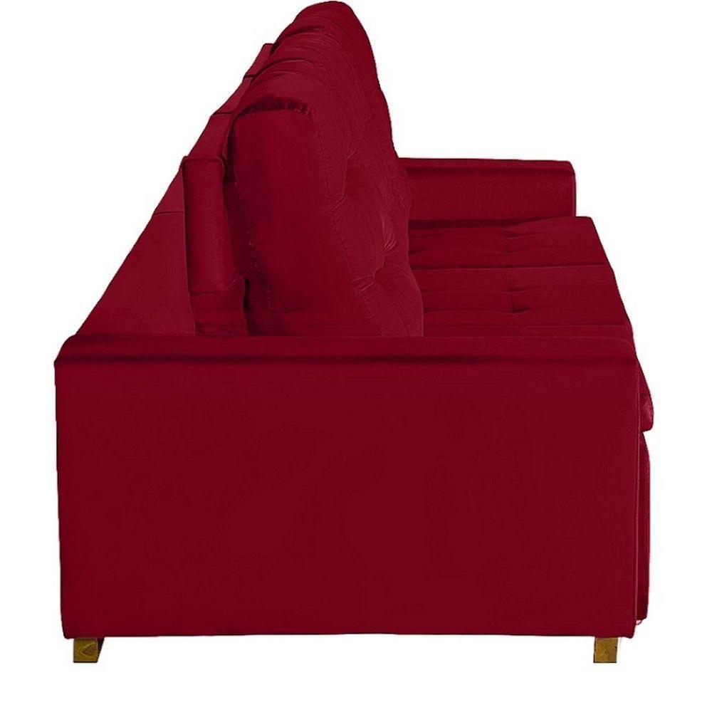 Sofá Modular 6 Lugares Retrátil E Reclinável 3.05M Vermelho - 4