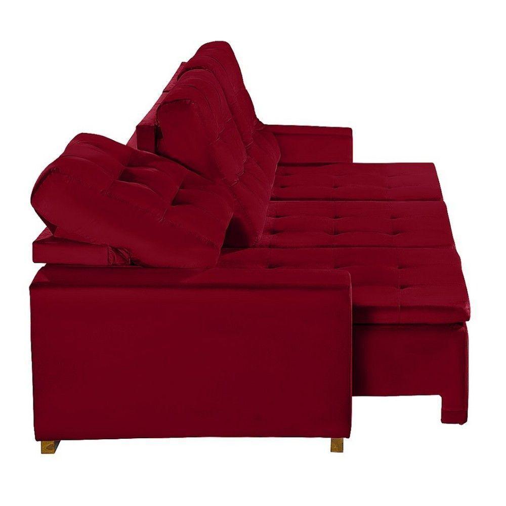 Sofá Modular 6 Lugares Retrátil E Reclinável 3.05M Vermelho - 6