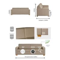 Sofá Living Com 4 Lugares 2.20M Linho Corriente Bege - 7