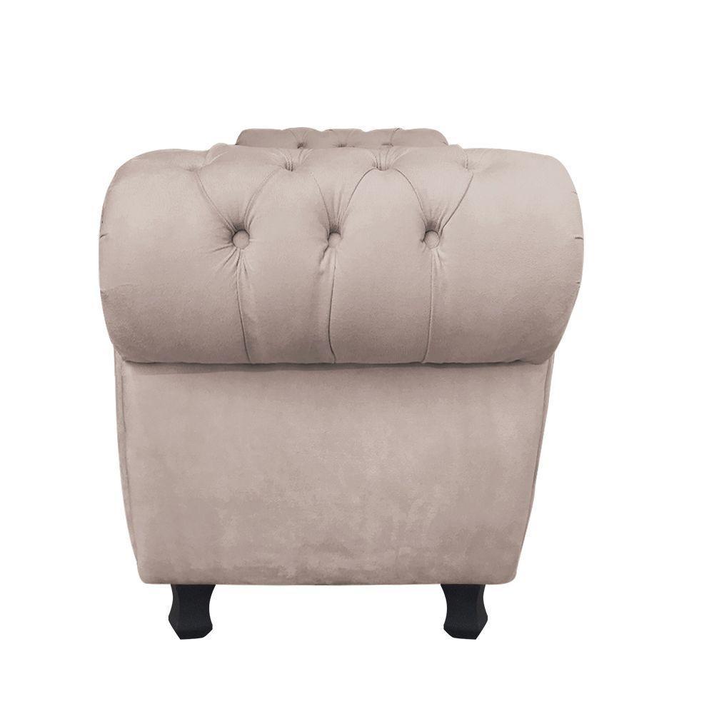 Divã Recamier Com Baú Grécia 1,55 Cm Suede Bege - 2