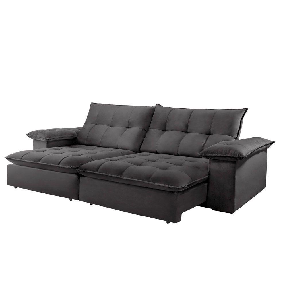 Sofá Retrátil E Reclinável Atlanta 2,90m 5 Lugares Cinza - 8