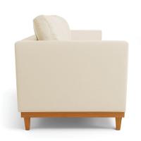 Sofá 03 Lugares Juliette Corino Bege Base Madeira Castanho - 6