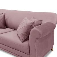 Sofá 180cm 2 Lugares Com 4 Almofadas Veludo Lilás