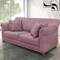 Sofá 180cm 2 Lugares Com 4 Almofadas Veludo Lilás - 5