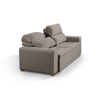 Sofá 3 Lugares 195cm Com Molas, Retrátil E Reclinável Bege - 2