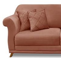 Sofá 180cm 2 Lugares Com 4 Almofadas Veludo Cobre - 6