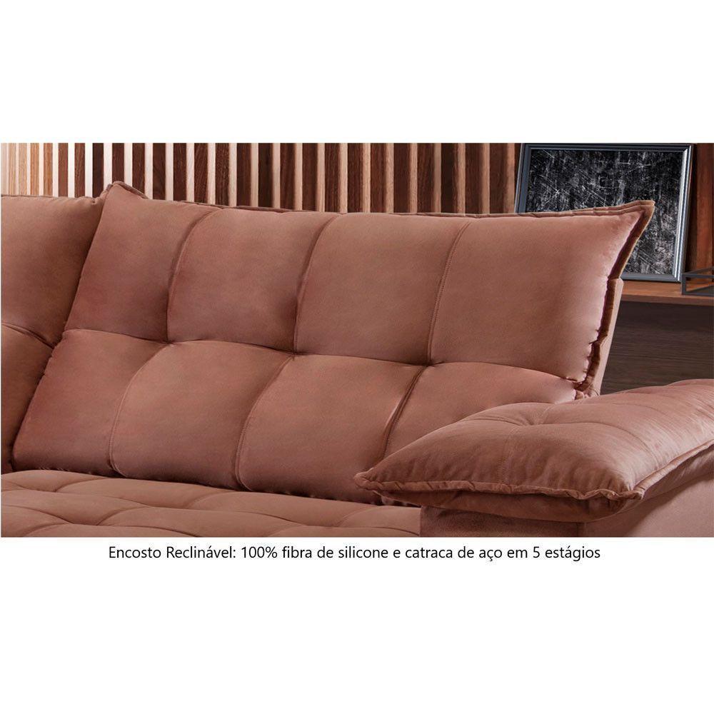 Sofá Retrátil E Reclinável Atlanta 2,90m 5 Lugares Cobre - 4