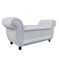 Divã Recamier Com Baú Grécia 1,55 Cm Suede Cinza - 4