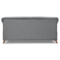 Sofá 2 Lugares 1,80m Vênus Linho Pés Castanho Grafite - 5