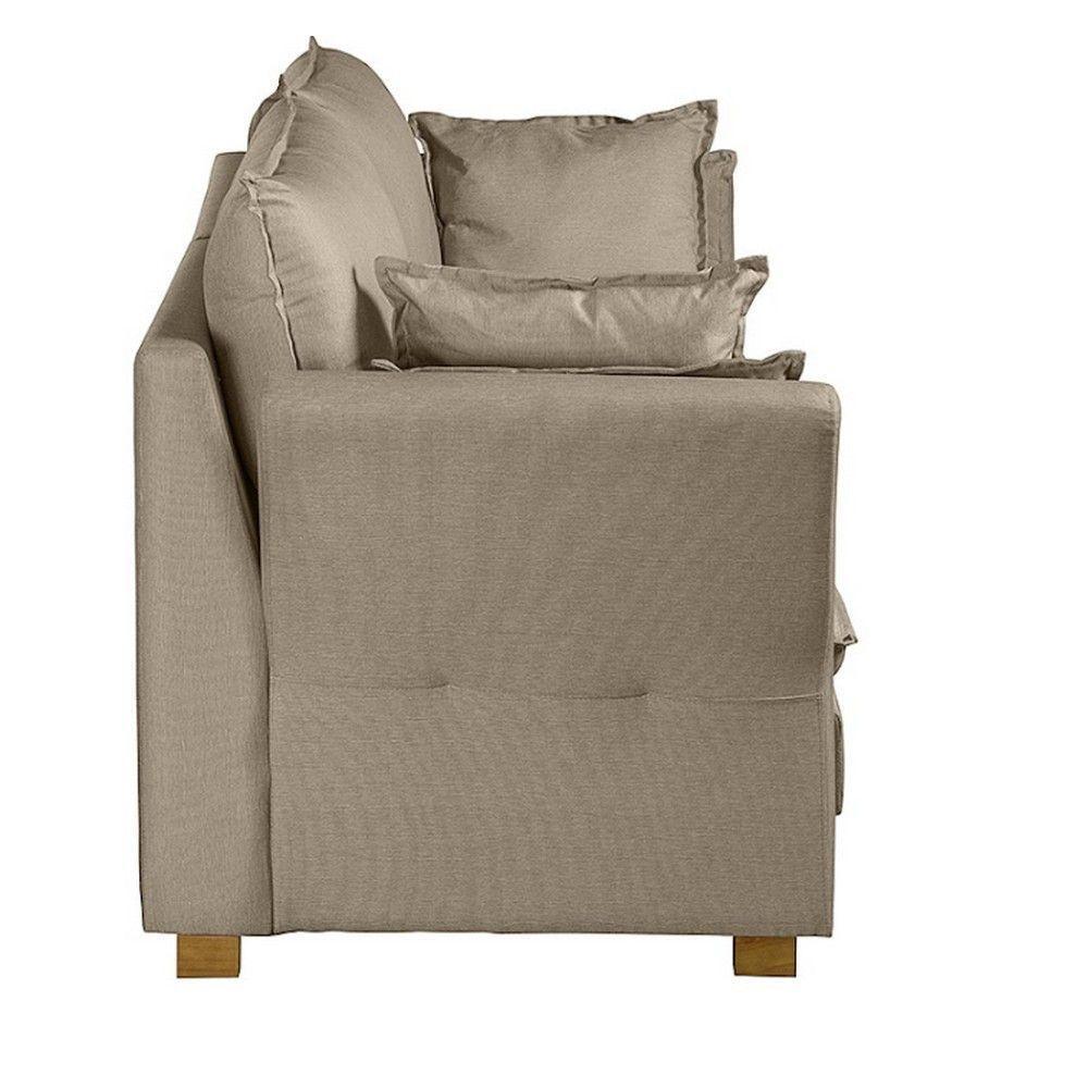 Sofá Natal Living Com 3 Lugares 2.00 Mt Linho Corriente Bege - 6
