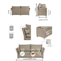 Sofá Natal Living Com 3 Lugares 2.00 Mt Linho Corriente Bege - 8